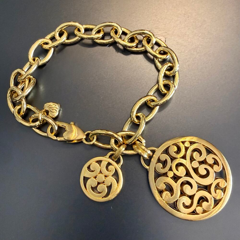 Gold Plated Brighton Contempo Medallion Link Bracelet NWOT - Picture 3 of 9